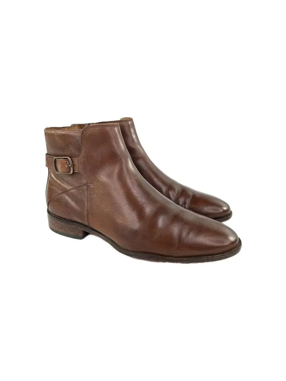 Johnston & Murphy leather Jodhpur boots US 9 M brown cognac side Zip Ankle Boot